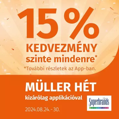 Müller hét - 15% kedvezmény 12 ezer Ft felett