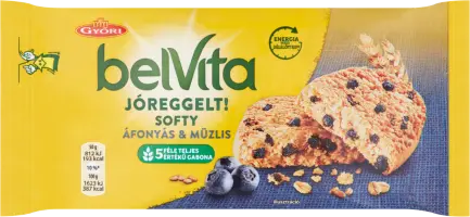 belVita JóReggelt! Gabonás keksz áfonyával és mazsolával, 50 g