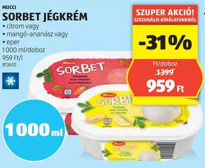 Sorbet jégkrém, 1000 ml