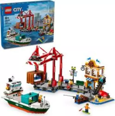 LEGO City 60422 Tengerparti kikötő teherszállító hajóval