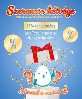 13% kedvezmény a megjelölt termékekre