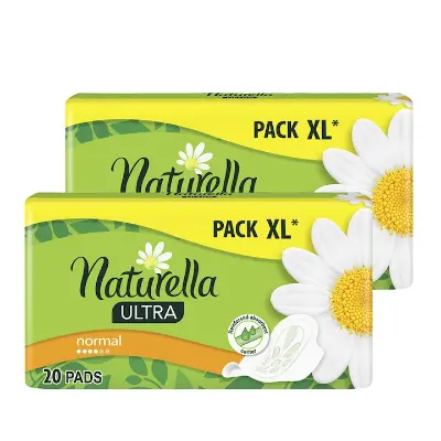 Naturella egészségügyi betét Ultra Night Duo, 2 x 14 db és Camomile Duo, 2 x 20 db