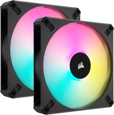 Corsair iCUE AF140 RGB ELITE Dual Pack Black + Lightning Node Core PC ventilátor