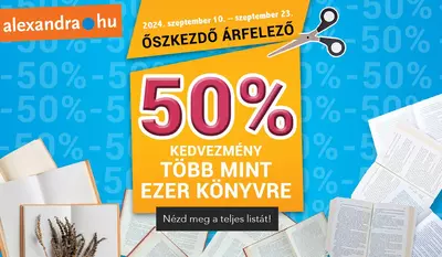 Alexandra kiadó őszi árfelező - 50% akció