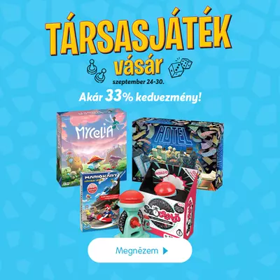 Társasjáték vásár (akár 33% kedvezmény)