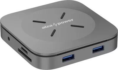 AlzaPower Metal USB-C Dock Cube 7in1 WF - asztroszürke dokkoló állomás