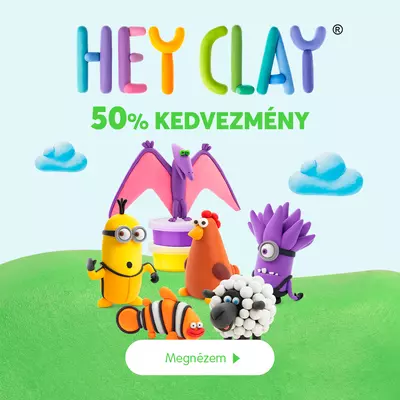 50% kedvezmény Hey Clay termékekre