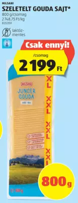 Milsani Szeletelt Gouda sajt, 800 g