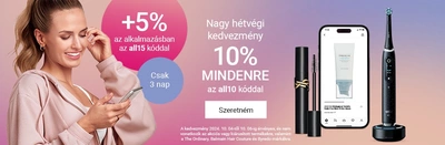 Hétvégi kedvezmény mindenre 10%, alkalmazásban 15%