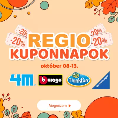 REGIO kuponnapok (20% kedvezmény)