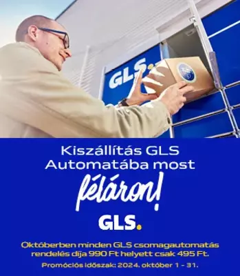 GLS csomagautomatába a kiszállítás díja csak 495 Ft!