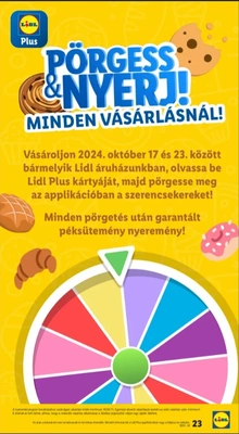 3000 forintot elérő vásárlásnál garantált péksütemény nyeremény Lidl Szerencsekerék