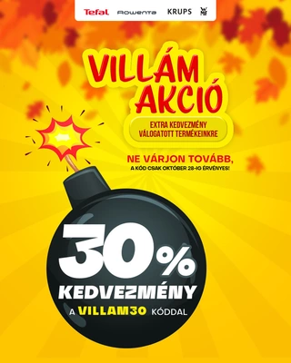 30% kedvezményes villámakció