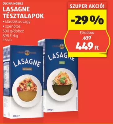 Cucina Nobile Lasagne tésztalapok, 500g