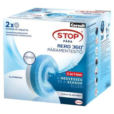 Ceresit Stop Pára Aero 360° illatmentes páramentesítő utántöltő tabletta 2 x 450 g (900 | SPAR ONLINE SHOP)