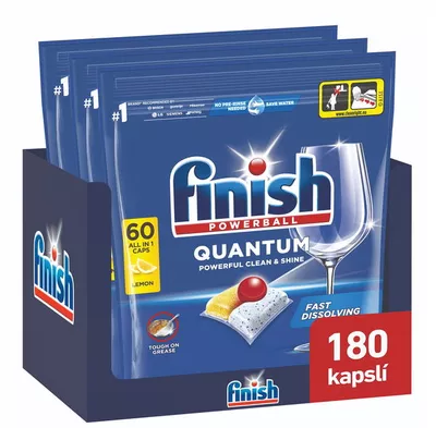 FINISH Quantum All in 1 Lemon Sparkle mosogatógép tabletta, 180 db