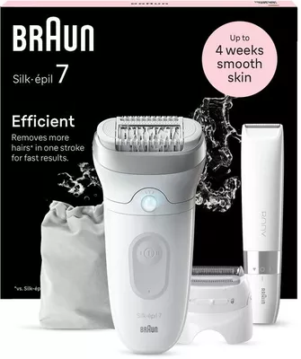 Braun Silk·épil 7 7-441, Fehér/Ezüst + mini szőrtelenítő epilátor