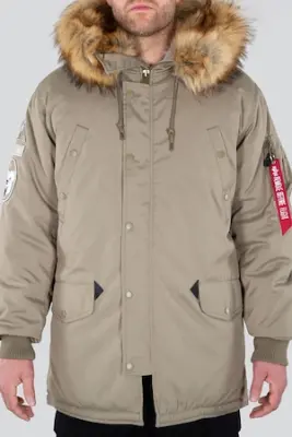 ALPHA INDUSTRIES, Télikabát levehető műszőrmével, Homokbarna, L