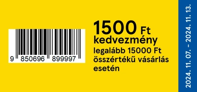 1500 Ft kedvezmény 15 ezer Ft felett