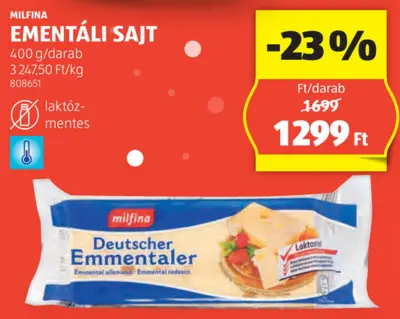 Milfina Ementáli sajt, 400 g