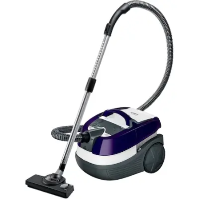 Bosch BWD41740 Takarítógép, EPA E10 szűrő, átkapcsolható szívófej, résszívó, bútorkefe, kárpitszívó, turbókefe, 9 m hatósugár, 1700W, Padlizsán/fehér/