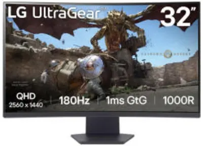 LG UltraGear 32GS60QC-B 32'' Ívelt QHD 175 Hz 16: 9 FreeSync VA LED Gamer Monitor