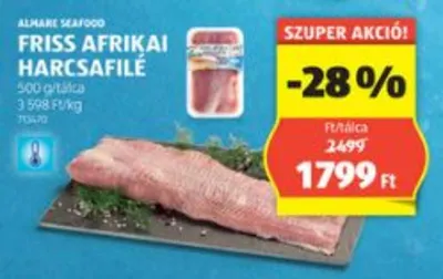 Friss afrikai harcsafilé, 500g