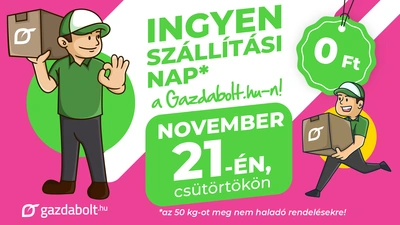 Ingyen szállítás nap a gazdabolt.hu-n 2024. november 21-én!