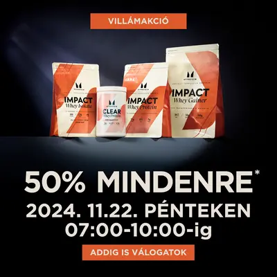 50% mindenre 3 órán keresztül