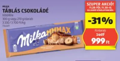 Táblás Milka csokoládé, 300g vagy 270g