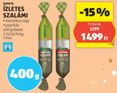 Kométa Ízletes szalámi, 400 g