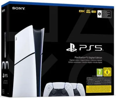 PlayStation 5 (Slim) Digital Edition + 2x DualSense Wireless Controller - Konzol