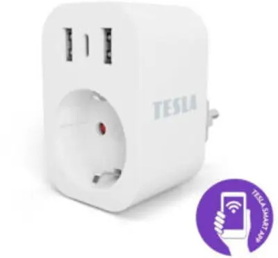 Tesla Smart Plug SP300 3 USB okos konnektor