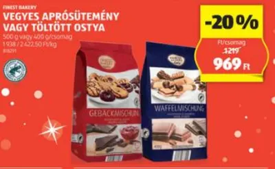 Vegyes aprósütemény vagy töltött ostya, 500g vagy 400g