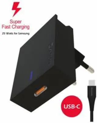 Swissten tápegység a Samsung szupergyors töltéséhez 25W + adatkábel USB-C / 1, 2 m fekete és fehér (22050100)