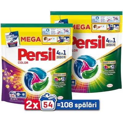 Csomag 2 x Persil Discs Color mosószer-kapszula, 54 mosás