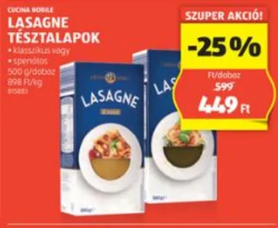 Lasagne tésztalapok, 500g