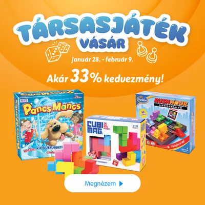 Társasjáték vásár (akár 33% kedvezménnyel)