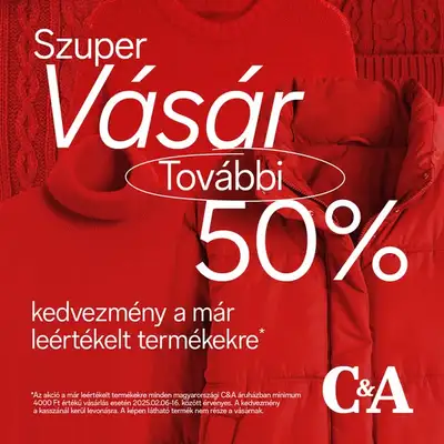 Extra 50% kedvezmény a kasszánál a leértékeltekre