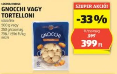 Gnocci vagy tortelloni, 500g vagy 250g