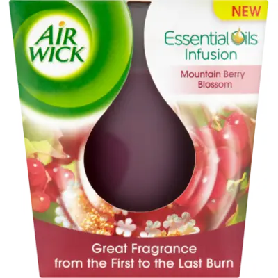 Air Wick Essential Oils Erdei Gyümölcs Virág illatgyertya 105 g