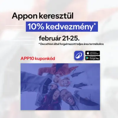 10% kedvezmény appon keresztül