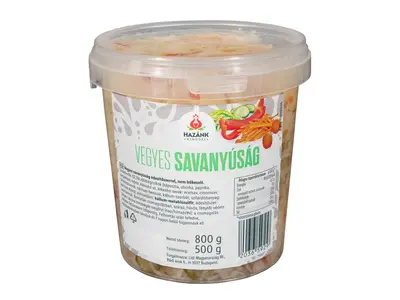 Hazánk Kincsei Vegyes savanyúság, Töltőtömeg: 500 g