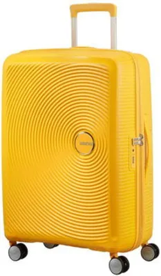 American Tourister Soundbox Spinner 67 EXP Golden Yellow bőrönd