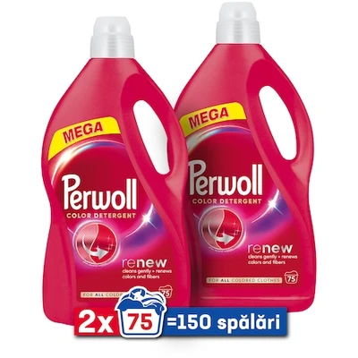 Csomag 2 x Perwoll Renew Colour Folyékony mosószer, 75 mosás, 3 L