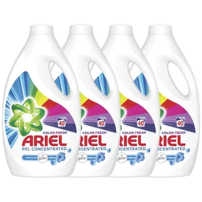 Ariel Touch Of Lenor Color folyékony mosószer, 4x2.2L, 160 mosás