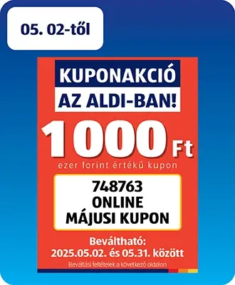 Aldi kuponakció (1000 Ft kedvezmény 10 ezer Ft felett)
