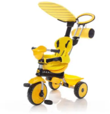 Zopa tricikli - ZooGo tolókarral Bee sárga fekete