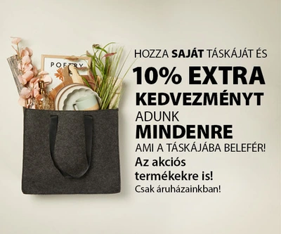 10% extra kedvezmény arra ami a táskádba belefér