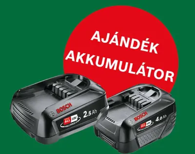 Bosch 18V-os ajándék akkumulátor promóció